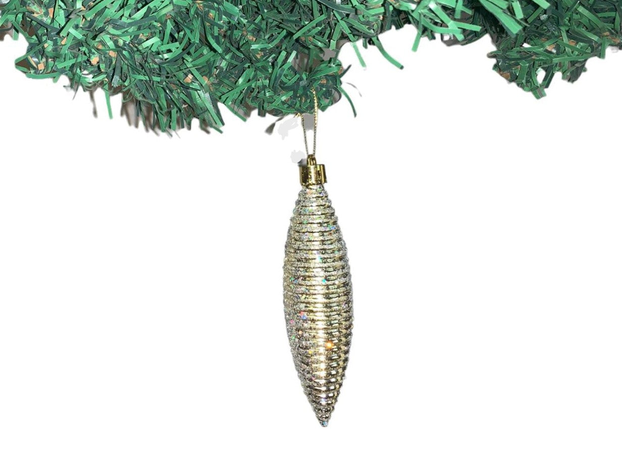 Christmas Gold Swirl Ornament - Set of 5