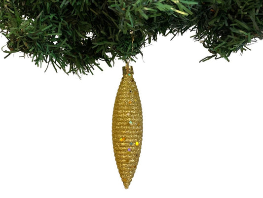 Christmas Gold Swirl Ornament - Set of 5