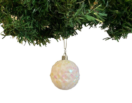 Christmas White Crystal Balls - Set of 6