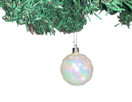 Christmas White Crystal Balls - Set of 6
