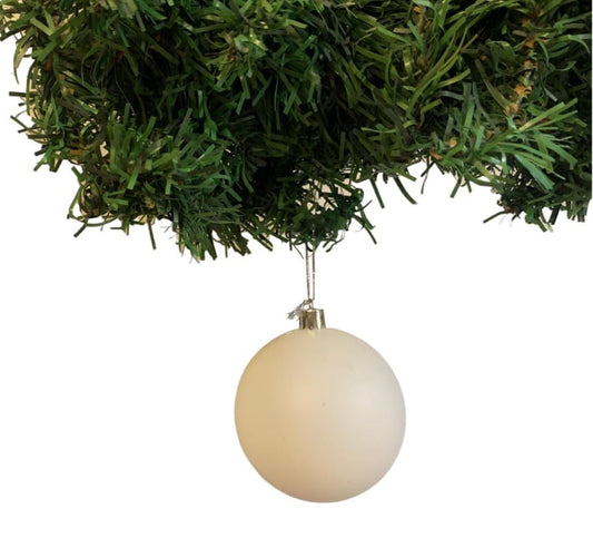 Christmas White Ball Ornament - Set of 6