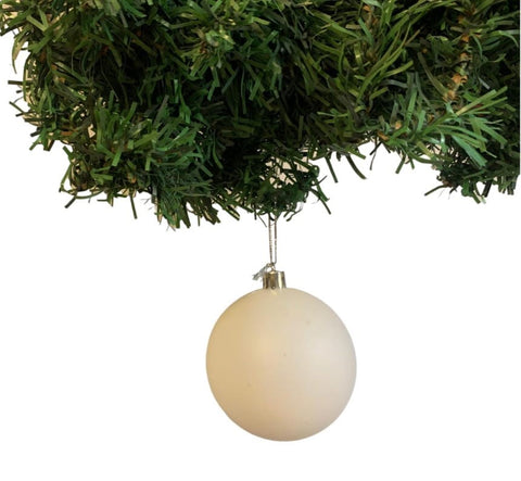 Christmas White Ball Ornament - Set of 6