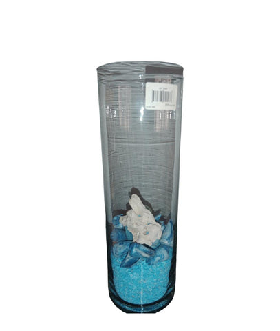 Summer decoration - shell centerpiece - pink glass