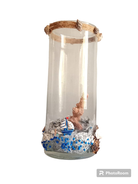 Summer decoration - Shell centerpiece - vase
