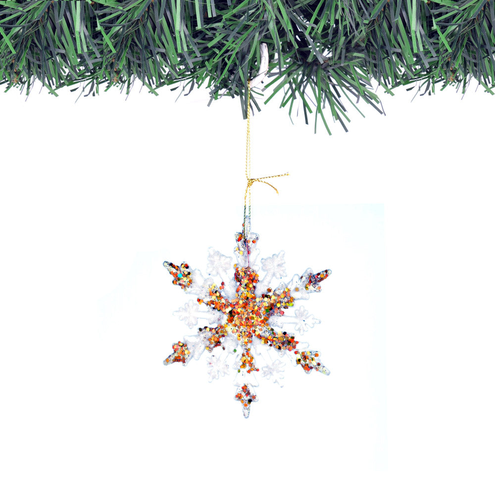 Glitter Transparent Christmas Star - set of 2