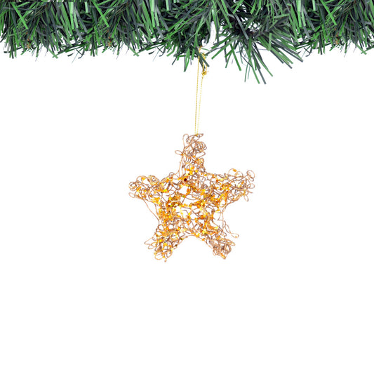 Wire Star Christmas Ornament - gold