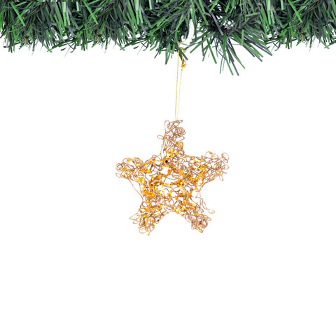 Wire Star Christmas Ornament - gold