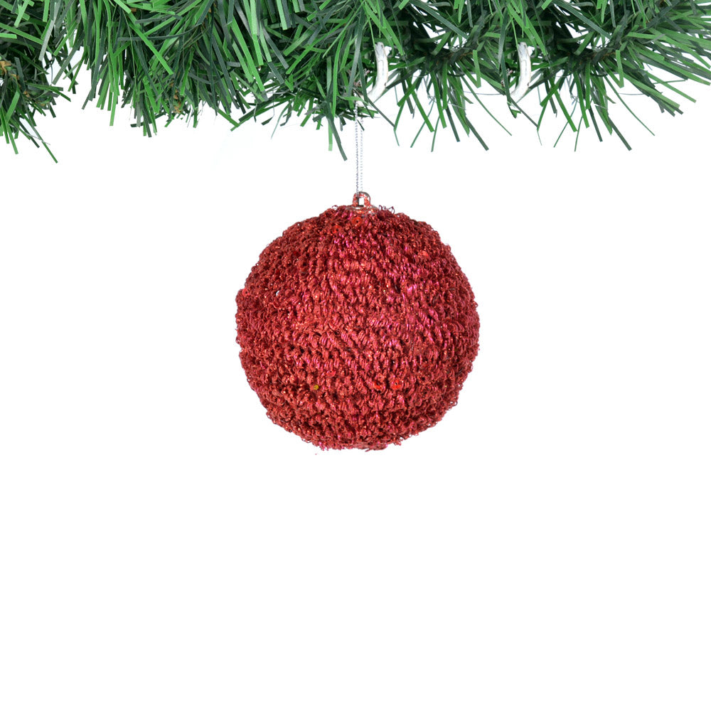 Glitter Christmas Ornament Ball - 4 pieces per box
