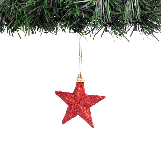 Glitter Star Christmas Ornament - 6 pieces per box