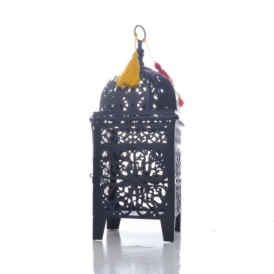 Black Ramadan Lantern with Colorful Decoration
