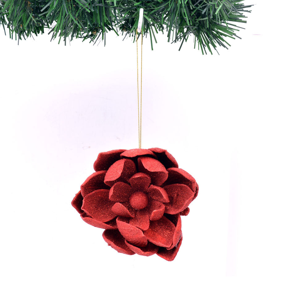 Red Flower Christmas Ornaments
