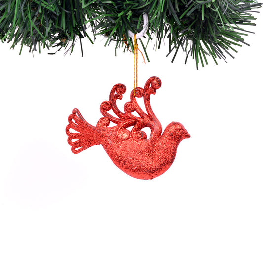 Giltter Red Bird Christmas Ornaments