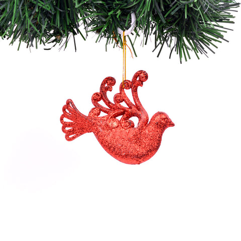 Giltter Red Bird Christmas Ornaments