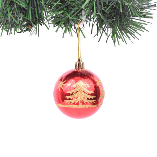 Glossy Red Christmas Ball - 6 pieces per box