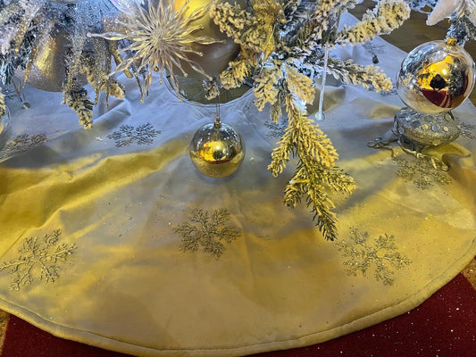 White Icy Christmas Tree Skirt