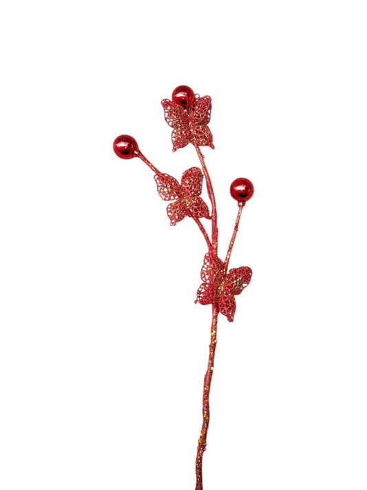Red branch with cor and butterfly