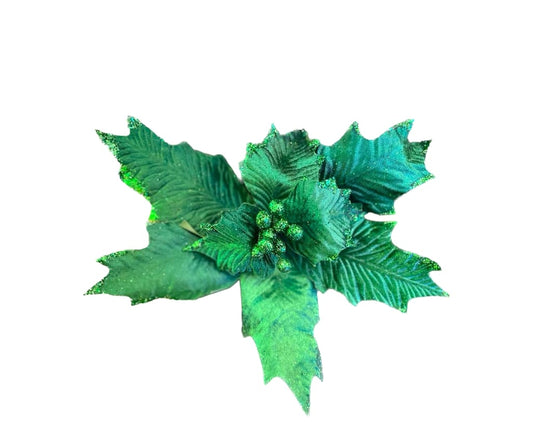 Green rose with glitter