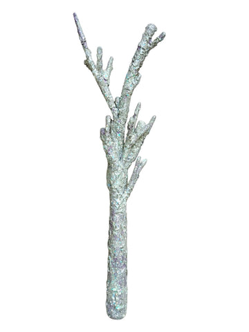 Silver Glitter Tree Trunk Accessory