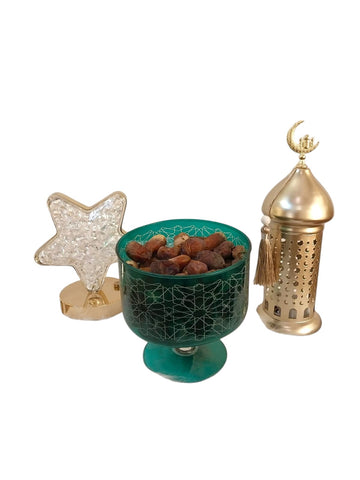 Green and Gold Ramadan Gift Basket Set