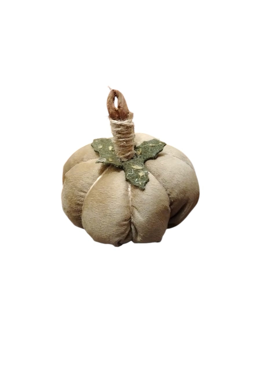 Small beige velvet halloween pumpkin