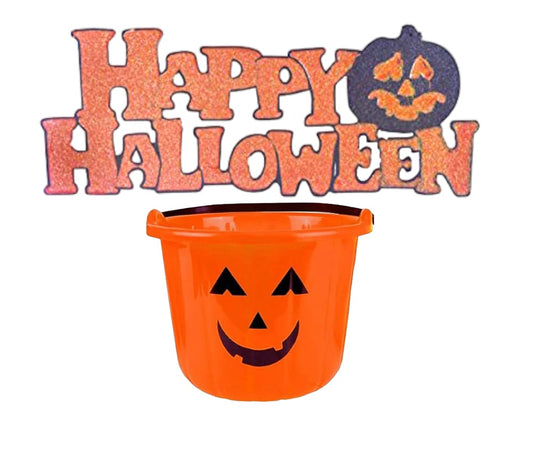 Halloween Bucket & Sign bundle