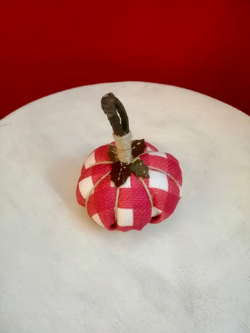 Small red and white velvet halloween pumpkin