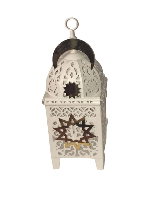 Ramadan White Decorative Lantern 15 x 37 cm