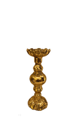 Tall gold plated candle holdet