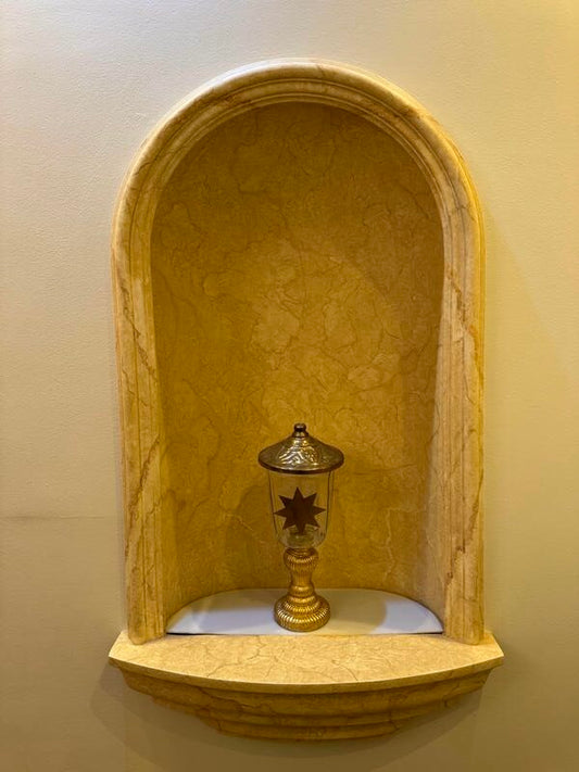 brass with glass cup