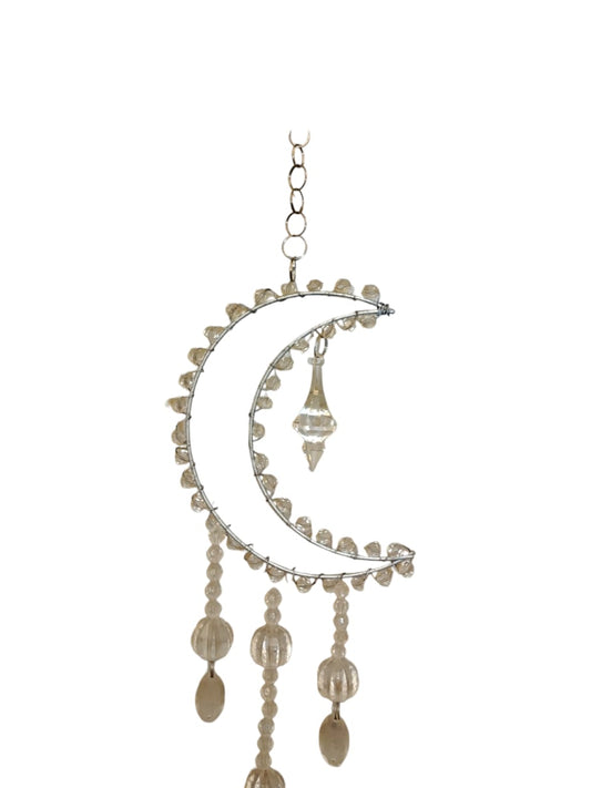 Hanging crescent moon decor