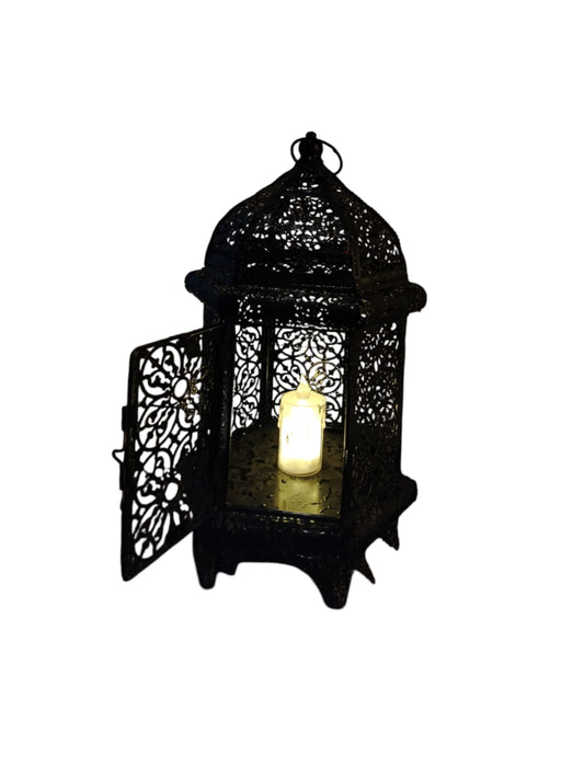 Black lantern with a door