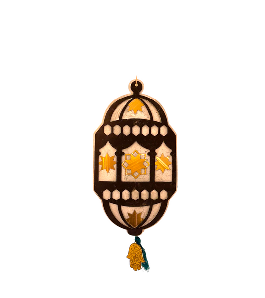 Black and bronze foam lantern for hanging