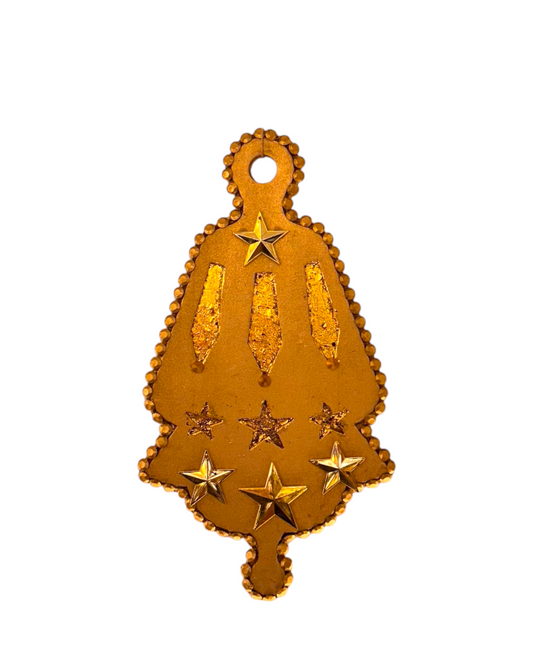 Bronze foam lantern with star patterns