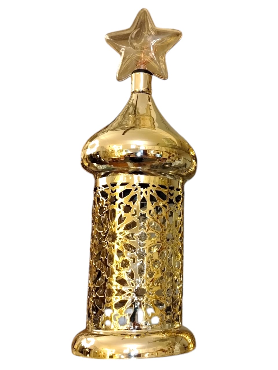 Golden lantern crowned with a sleek star