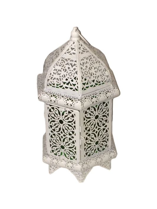 Ramadan White Arabian Lantern 25x35 cm