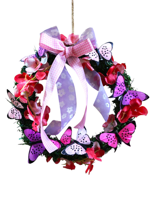 Pink Butterfly Easter Wreath