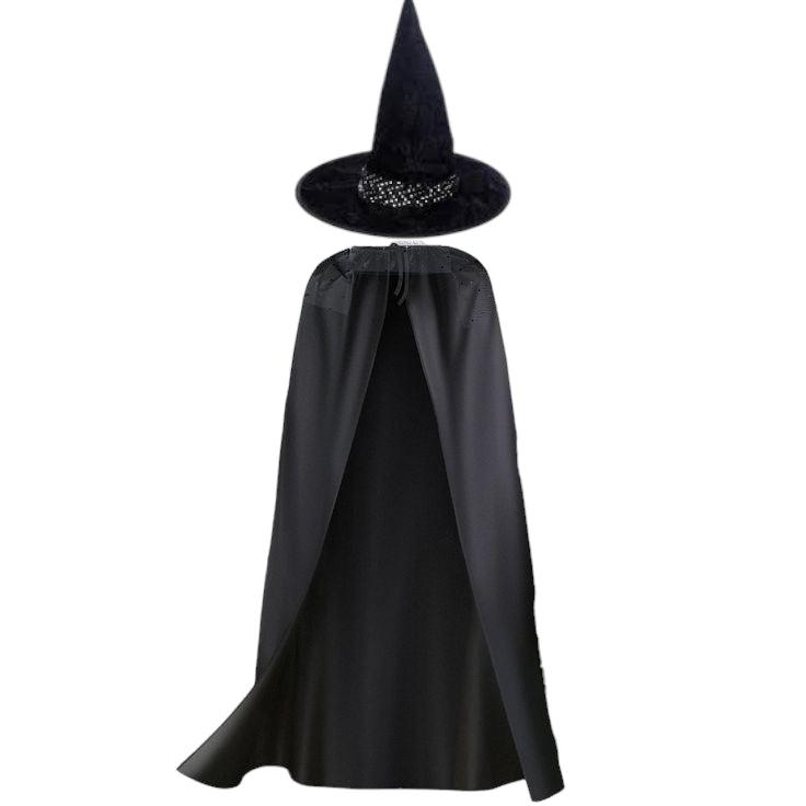 Halloween cape with witch hat