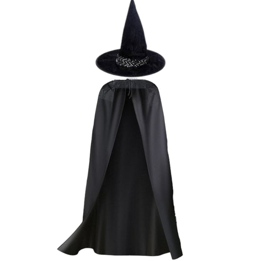 Halloween cape with witch hat
